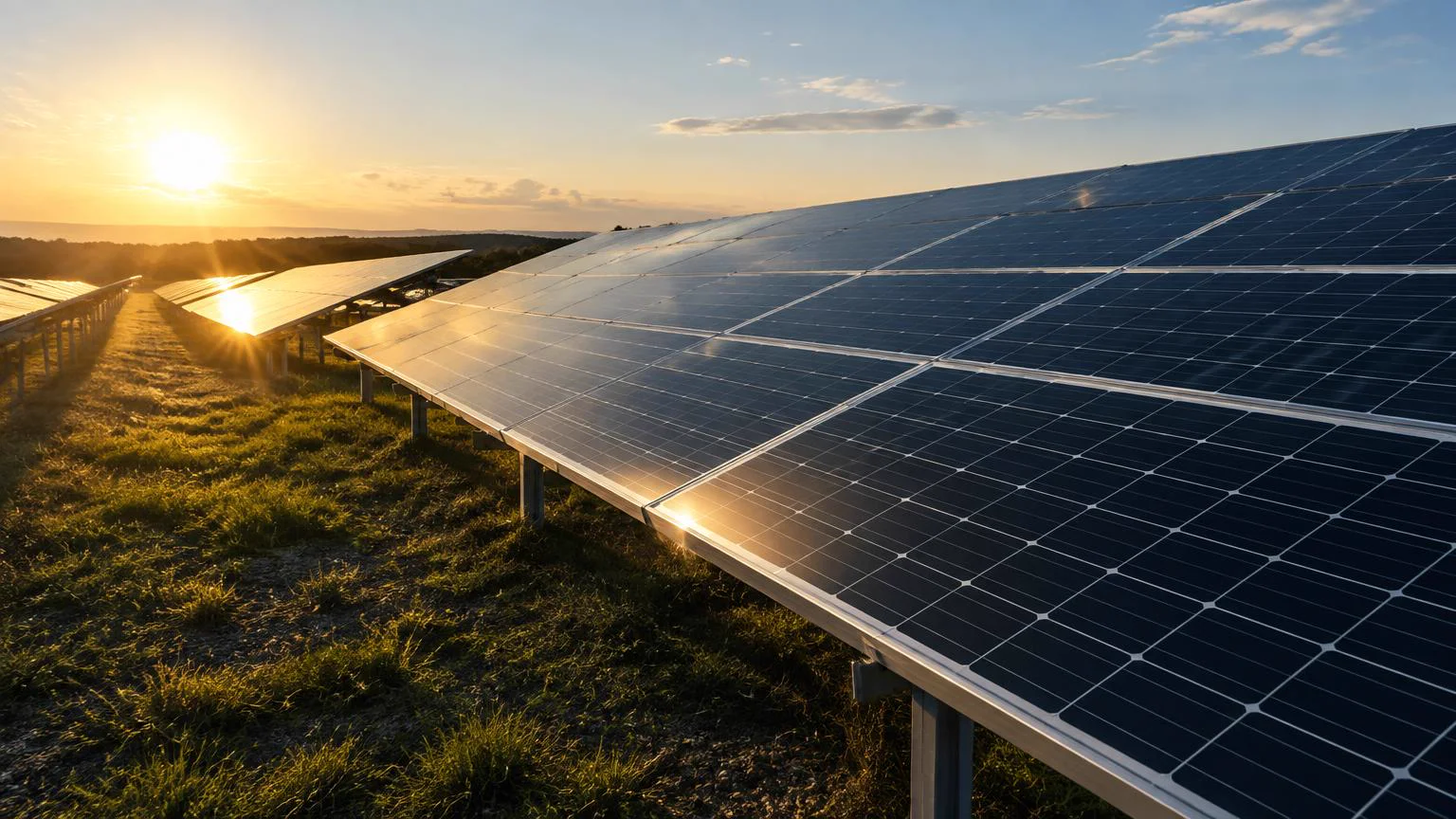 Sonnenreflexion auf Photovoltaikmodulen